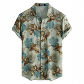 Hawaiian Printing Lapel Short Sleeve Shirt